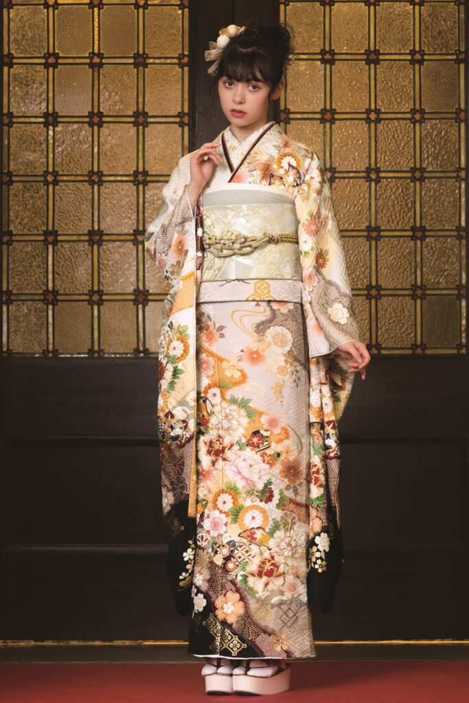 くすみ系　カッコいい系　振袖フルセット 振袖フルセットくすみ系