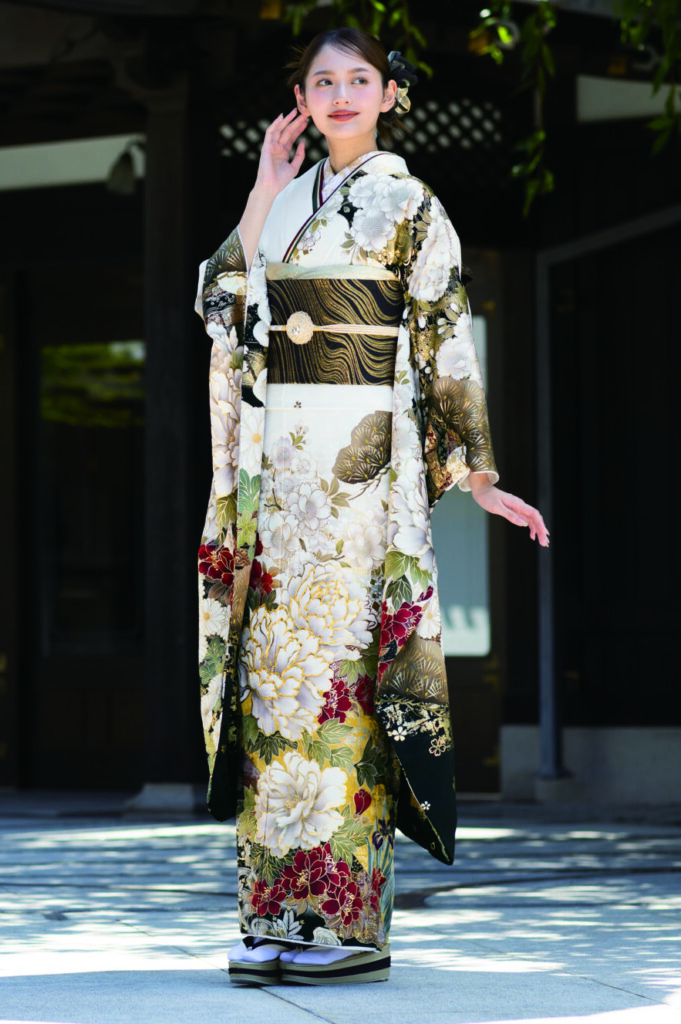 白色のモダンな振袖